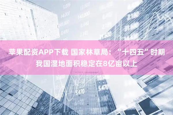 苹果配资APP下载 国家林草局：“十四五”时期我国湿地面积稳定在8亿亩以上
